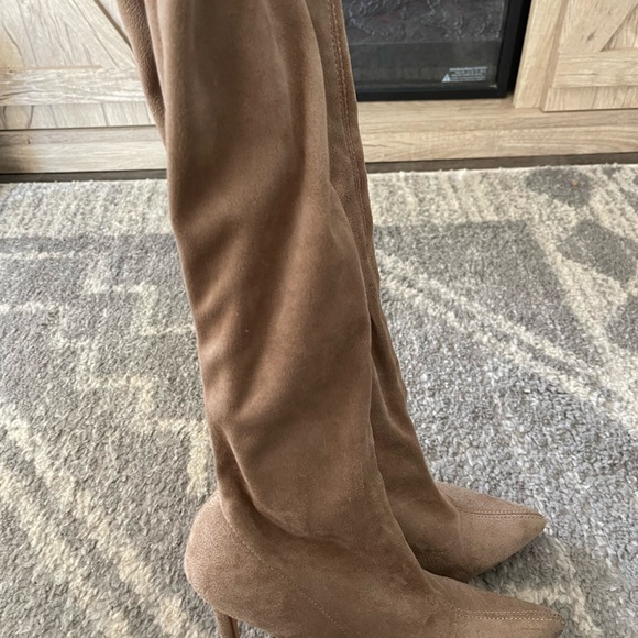 Taupe Suede Women's Boots - Picture 6 of 14